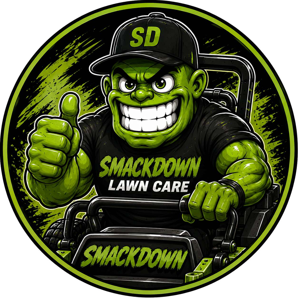 Smackdown Lawn Care mascot